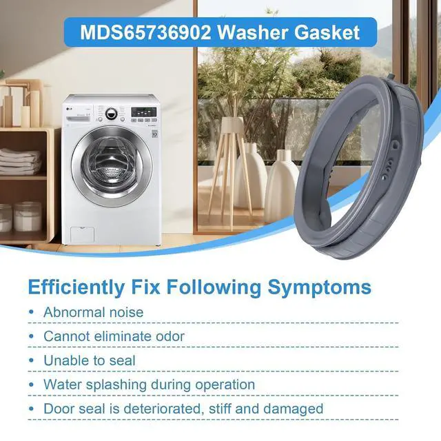 Alt view image 5 of 7 - Upgraded MDS65736902 Washer Door Boot Gasket Compatible with LG Washer Door Seal WM3770HVA 79641373210 79641373211 MDS64178701 Kenmore Washing Machine Door Boot Seal Parts