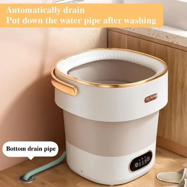 Alt view image 7 of 7 - Portable Washing Machine,Mini Washer -20L Upgraded With Spin Basket,Small Clothes Folding Washing Machine Of Underwear, Baby And Small Clothes,Suitable For Home Apartments Dormitories, Hotels Khaki