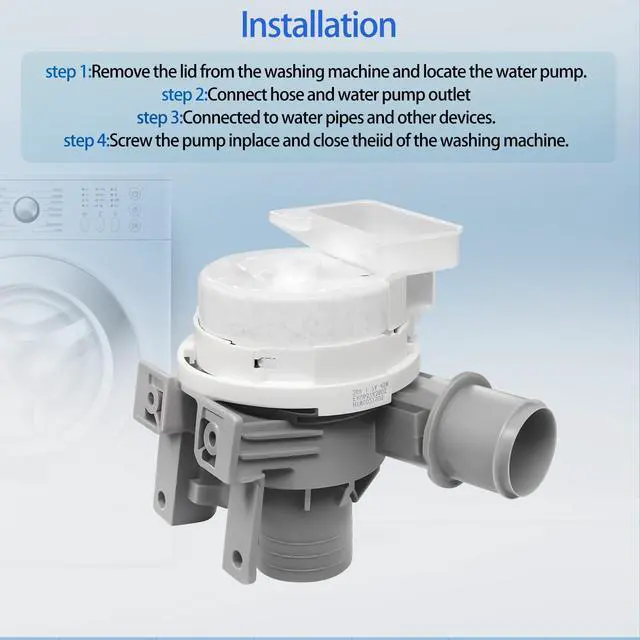 Alt view image 5 of 7 - WT6105CW WT7400CW/CV Washer Drain Pump Fit for Lg | WT7300CW WT7405CW WT7405CV WT7300CV WT7305CV WT7400CV WT7155CW WT7005CW WT7900HBA WT7900HBA WT7800CW Washing Machine
