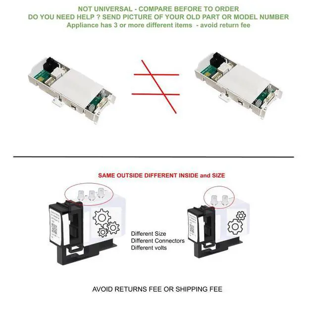 Alt view image 6 of 7 - 461970230081 compatible with Kenm. Whirl. Mayt. Washer Door Lock Switch Fits old, s ARK-les Part No.: 11730-62,(4619 702 3008 1)