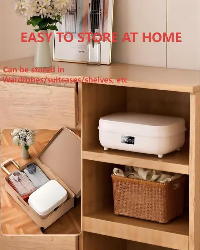 Alt view image 7 of 7 - Portable Clothes Dryer, Compact Dryer,Small -Drying Machine | Foldable drying cabinet with 1000W warm air, remote control, 13 hour timer, and automatic cycle stop & hassle-free setup