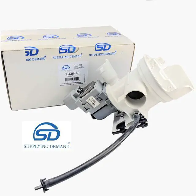 Alt view image 2 of 6 - 00436440 00674704 Clothes Washer Drain Pump Motor and Housing Replacement Grey