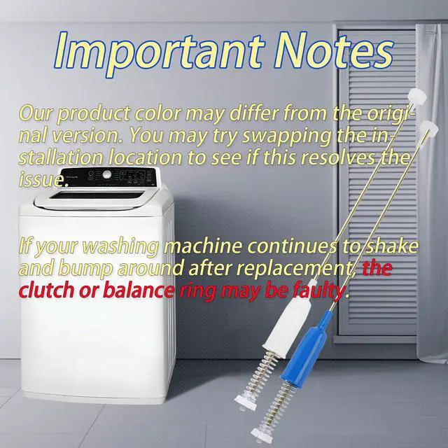 Alt view image 3 of 7 - 5304511328 5304511329 4Pcs Washer Suspension Rod Compatible with Frigidaire FFTW4120SW FFTW4120SW1 FFTW4120SW0, 5304511328 5304511329 Washer Suspension Replace 4584271 AP6261615 EAP12176453 PS12176453