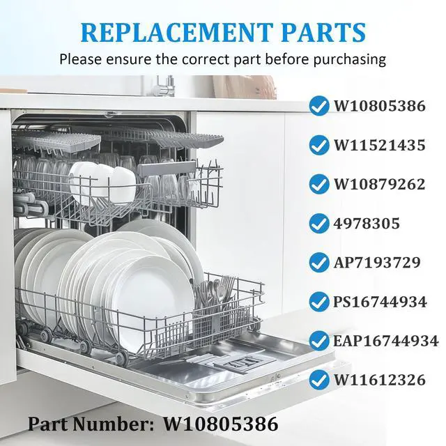 Alt view image 2 of 7 - W11612326 Dishwasher Circulation Pump Compatible with Whirlpool | Fit Models WDF520PADM WDP540HAMZ WDF330PAHB WDF330PAHW WDF330PAHS WDF341PAPM WDT540HAMZ WDF520PADW WDF330PAHT WDF330PAHD