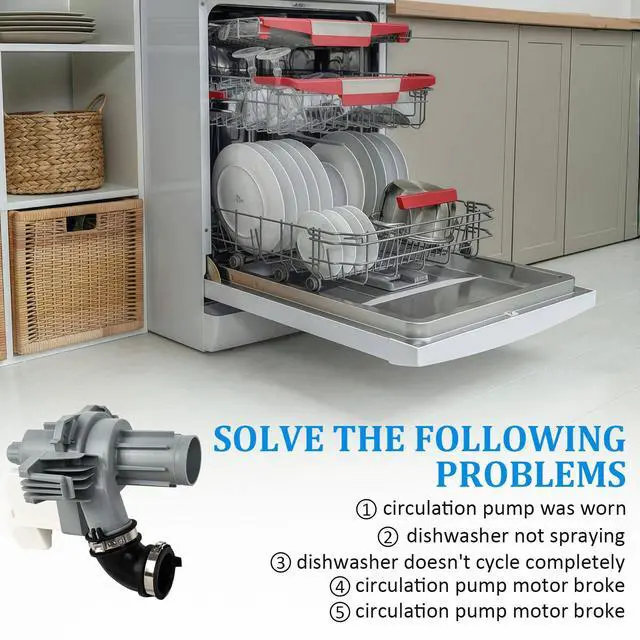 Alt view image 5 of 7 - W11612326 Dishwasher Circulation Pump Compatible with Whirlpool | Fit Models WDF520PADM WDP540HAMZ WDF330PAHB WDF330PAHW WDF330PAHS WDF341PAPM WDT540HAMZ WDF520PADW WDF330PAHT WDF330PAHD
