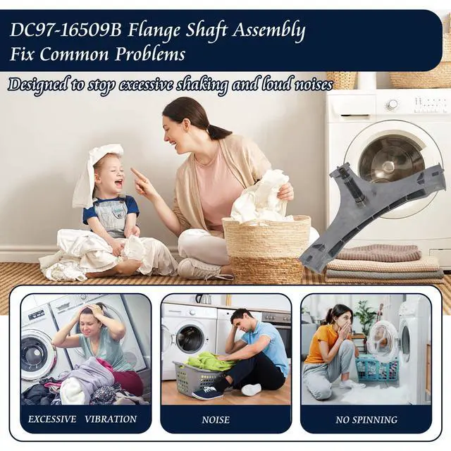 Alt view image 5 of 7 - DC97-16509B washer flange shaft assembly Compatible with Samsung washing machine &Hex Spider Bolts DC60-40137A (6 pcs) & O-Ring 6044-001152 Fixes Vibration,Noise,No Spin,Smoke