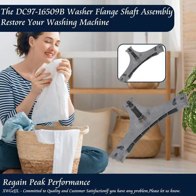 Alt view image 6 of 7 - DC97-16509B washer flange shaft assembly Compatible with Samsung washing machine &Hex Spider Bolts DC60-40137A (6 pcs) & O-Ring 6044-001152 Fixes Vibration,Noise,No Spin,Smoke