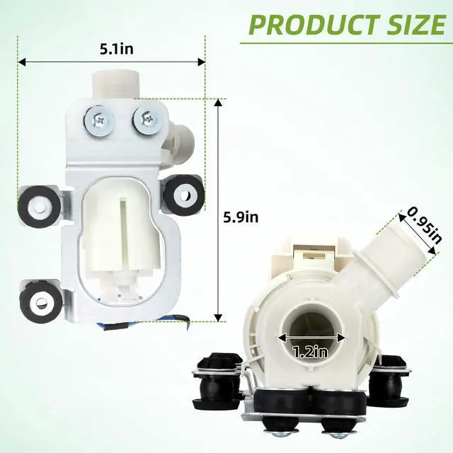 Alt view image 2 of 7 - 5859EA1004G Washer Drain Pump Assembly,5859EA1004G Washer Drain Pump Motor Compatible with Washing Machine Replaces AP5604958 PS3636111