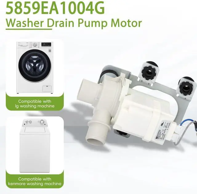 Alt view image 5 of 7 - 5859EA1004G Washer Drain Pump Assembly,5859EA1004G Washer Drain Pump Motor Compatible with Washing Machine Replaces AP5604958 PS3636111
