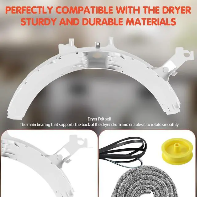 Alt view image 4 of 6 - GFDN110EL0WW DCVH660GH1GG DCVH680GJ2MS DBVH520EJ2WW DBVH512EF0WW DCVH515EF0WW DCVH680GJ2WW Dryer Bearing Repair Kit Fit for DBVH512EF0WW DCVH680EJ0MS DHDVH52EF0WW DCVH640GJ0WW DCVH660EH0GG