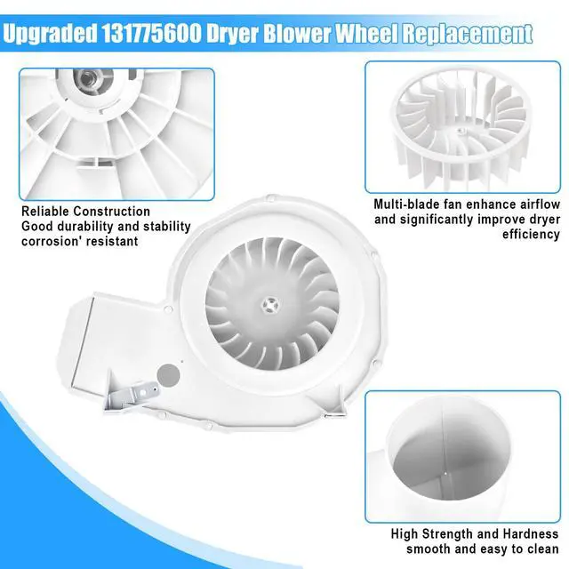 Alt view image 2 of 7 - 131775600 Dryer Blower Wheel and Housing for Frigidaire Dryer Fan Parts | Upgraded WE14X10025,1316063 Blower Wheel Assembly,Frigidaire Kenmore Dryer Blower Wheel And Housing 131775600 Blower Fan