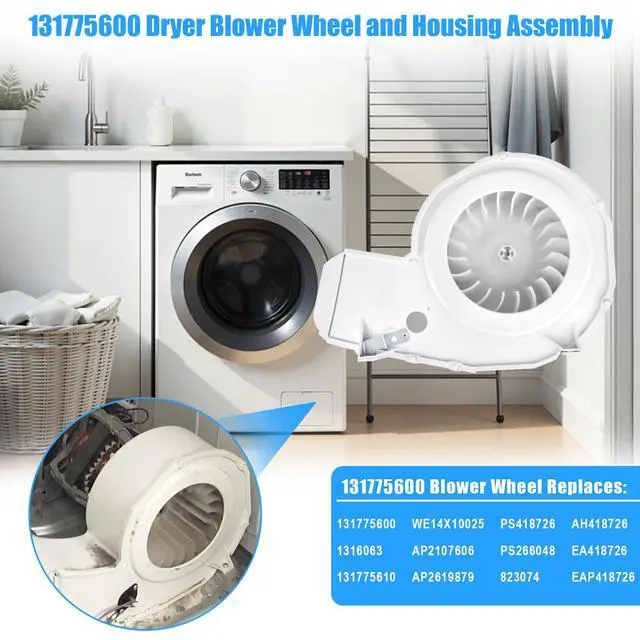 Alt view image 4 of 7 - 131775600 Dryer Blower Wheel and Housing for Frigidaire Dryer Fan Parts | Upgraded WE14X10025,1316063 Blower Wheel Assembly,Frigidaire Kenmore Dryer Blower Wheel And Housing 131775600 Blower Fan