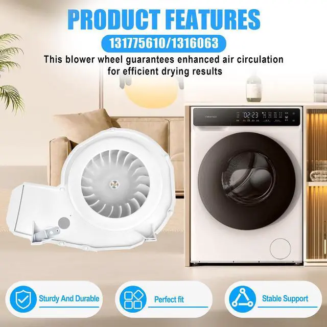 Alt view image 6 of 7 - 131775600 Dryer Blower Wheel and Housing for Frigidaire Dryer Fan Parts | Upgraded WE14X10025,1316063 Blower Wheel Assembly,Frigidaire Kenmore Dryer Blower Wheel And Housing 131775600 Blower Fan
