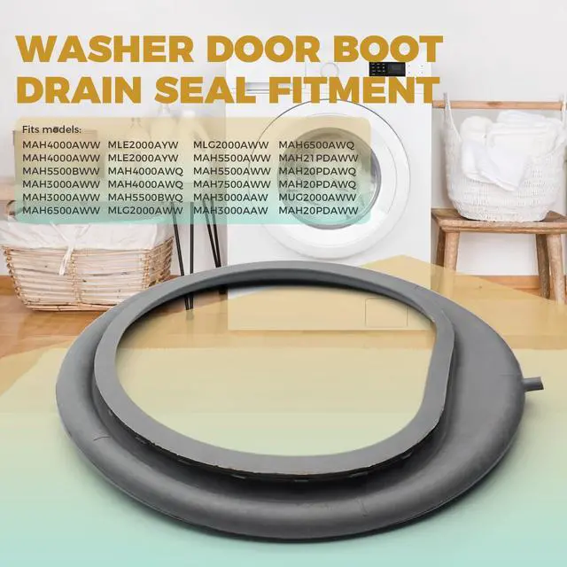 Alt view image 3 of 7 - 12002533 Washer Door Bellow Boot Seal for Maytag Neptune Washer Models Fit for MAH4000AWW MAH5500BWW MAH6500AWW, Washer Door Boot Drain Seal Replaces 22003070 12001772 AP4010226 PS2003890