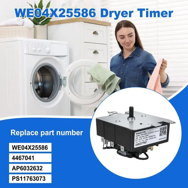 Alt view image 3 of 7 - WE04X25586 Dryer Timer Compatible with GE Hotpoint Dryers | HTX21GASK1WW HTX24EASK0WS NTX62E8ST1WW Replaces AP6032632 4467041 PS11763073 Dryer Timer Control Knob