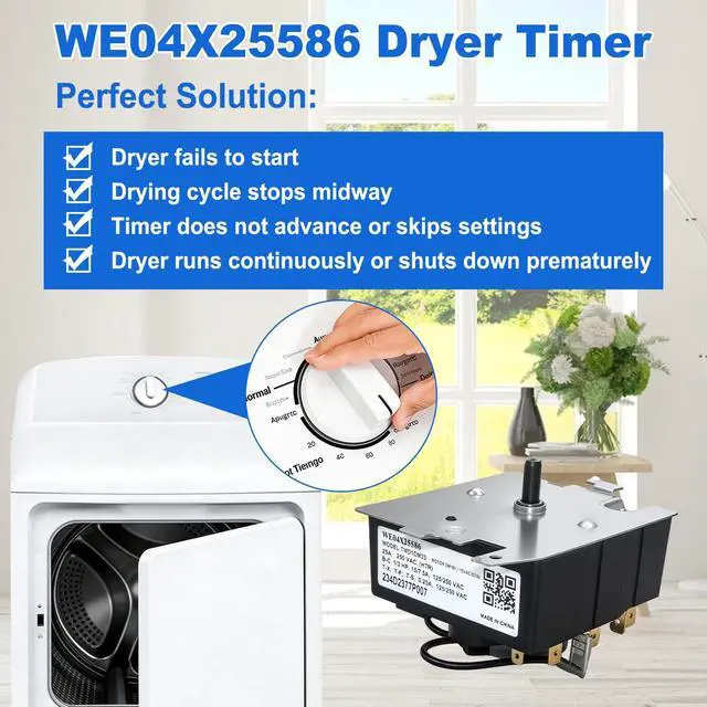 Alt view image 5 of 7 - WE04X25586 Dryer Timer Compatible with GE Hotpoint Dryers | HTX21GASK1WW HTX24EASK0WS NTX62E8ST1WW Replaces AP6032632 4467041 PS11763073 Dryer Timer Control Knob