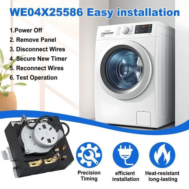 Alt view image 7 of 7 - WE04X25586 Dryer Timer Compatible with GE Hotpoint Dryers | HTX21GASK1WW HTX24EASK0WS NTX62E8ST1WW Replaces AP6032632 4467041 PS11763073 Dryer Timer Control Knob
