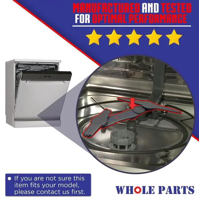 Alt view image 3 of 7 - Upgraded Dishwasher Lower Spray Arm Assembly Part # W10195601 - Replacement & Compatible With Some Kenmore and Whirlpool Dishwashers