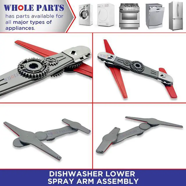Alt view image 5 of 7 - Upgraded Dishwasher Lower Spray Arm Assembly Part # W10195601 - Replacement & Compatible With Some Kenmore and Whirlpool Dishwashers
