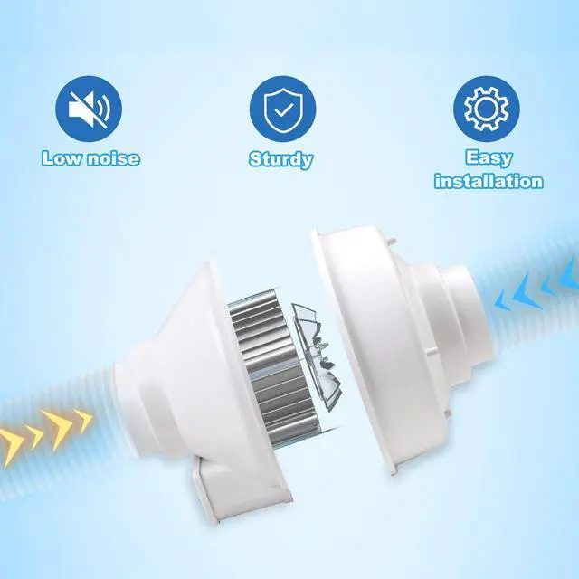 Alt view image 4 of 7 - Upgraded DBF 110 Dryer Booster Fan, Dryer Vent Booster Fan 4 Inch | 4" Dryer Vent Booster Exhaust Fan, 167 CFM