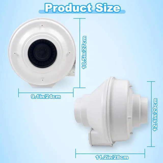 Alt view image 6 of 7 - Upgraded DBF 110 Dryer Booster Fan, Dryer Vent Booster Fan 4 Inch | 4" Dryer Vent Booster Exhaust Fan, 167 CFM