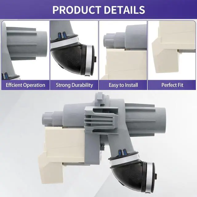 Alt view image 3 of 6 - WDF520PADM9 WDF330PAHB4 WDF540PADM3 WDF330PAHW4 Dishwasher Circulation Pump | Fit for whirlpool amana WDF520PADW7 WDF520PADB9 ADB1400AGS1 ADB1400AGS3 WDF330PAHW1 WDF540PADW3 WDP370PAHB1 WDT540HAMZ2