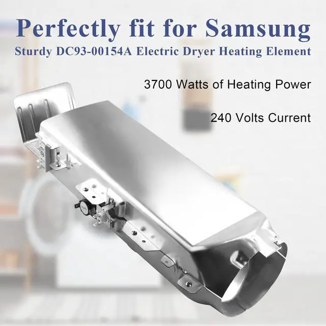 Alt view image 5 of 7 - DC93-00154A Dryer Heating Element fits for Samsung OEM 3 Wire DV45K6500EV | 3 Wire Heater Assembly DC47-00032A AP5582094 PS4216214, fits for DV45K6200EW DV45K7600EW DV48J7700EP DV50K8600EV