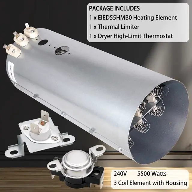 Alt view image 2 of 7 - EIED55HIW0 EIED55HMB0 EIMED55IIW0 Dryer Heating Element Kit for Electrolux | Replace Electrolux EIMED55IIW0 EIED55IRR0, EIED55IKG0 EIMED55IIW1 EIMED55IRR0, EIMED55IMB0 EIED50LIW0