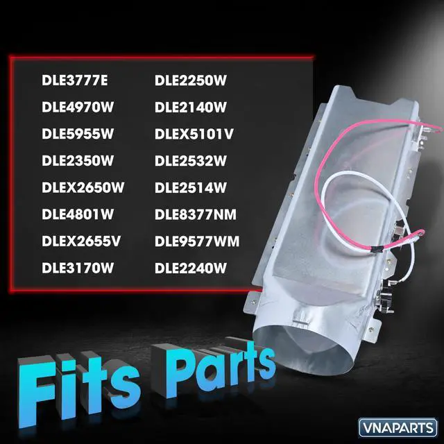 Alt view image 2 of 7 - Dryer Heating Element Replaces For LG DLEX5101V DLE2532W DLE2514W DLE8377NM | DLE3777E, DLE4970W, DLE5955W, DLE2350W, DLEX2650W, DLE4801W, DLEX2655V, DLE3170W, DLE2250W, DLE2140W, DLE9577WM, DLE2240W