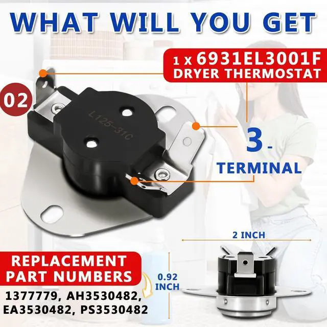 Alt view image 3 of 7 - DLE1501W DLE1101W Dryer Heating Element Fit for LG DLEX3360V DLEX3360W | DLE2050W DLE2140W DLEX3570V DLEX3250W, DLEX3250V DLEX3001P DLEX7177RM DLEX3700V DLE3733U, DLE5001W DLE3733W DLEX3470W