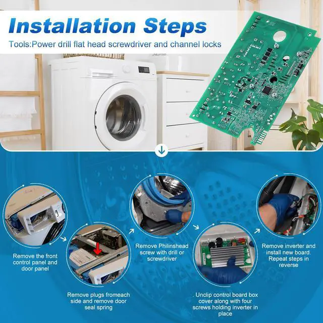 Alt view image 7 of 7 - OEM WH22X35837 Inverter Control Board Compatible with GE Washer Board WH22X29531 WH22X32059 WH22X32957 WH22X34657 AP7211663