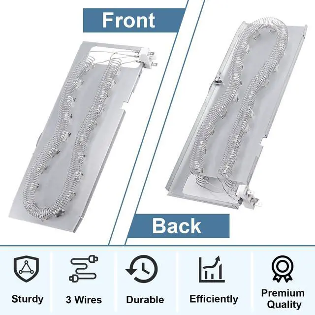 Alt view image 3 of 7 - W11025156 Dryer Heating Element Dual Coil Replacement Compatiable with Whirl-pool May-tag Ken-more, 3 Wire Heating Element Assembly, Replace W10608823 AP6037386 4461512 PS11770230 EAP11770230