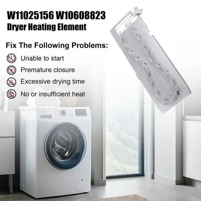 Alt view image 5 of 7 - W11025156 Dryer Heating Element Dual Coil Replacement Compatiable with Whirl-pool May-tag Ken-more, 3 Wire Heating Element Assembly, Replace W10608823 AP6037386 4461512 PS11770230 EAP11770230
