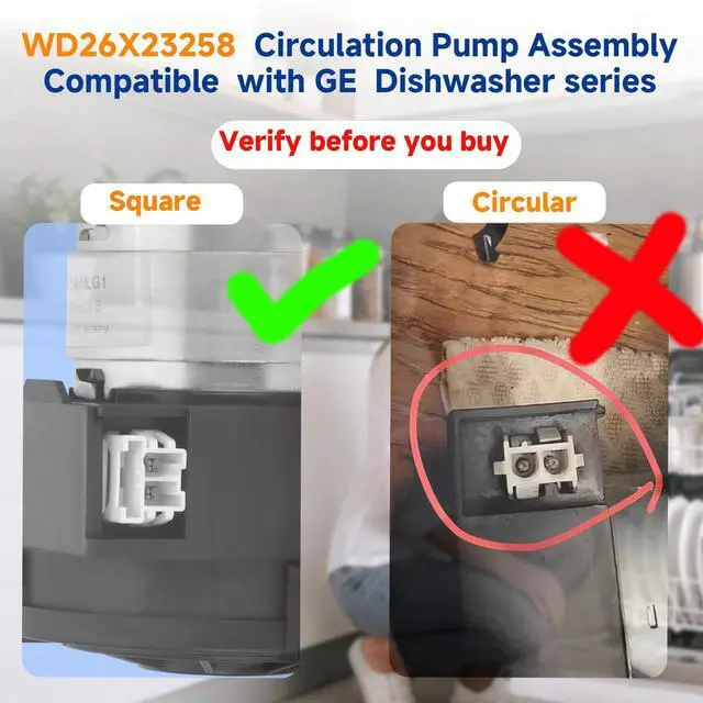 Alt view image 3 of 7 - WD26X23258 Dishwasher Circulation Pump Assembly - Compatible with GE Dishwasher ModelsUpgraded Brushless Motor Replaces WD26X22285, WD26X22826, WD26X22518, EAP11772000