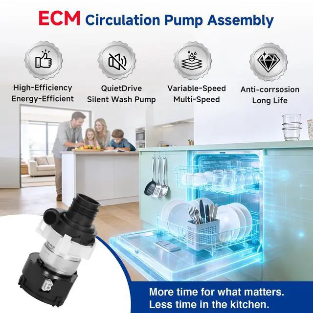 Alt view image 4 of 7 - WD26X23258 Dishwasher Circulation Pump Assembly - Compatible with GE Dishwasher ModelsUpgraded Brushless Motor Replaces WD26X22285, WD26X22826, WD26X22518, EAP11772000