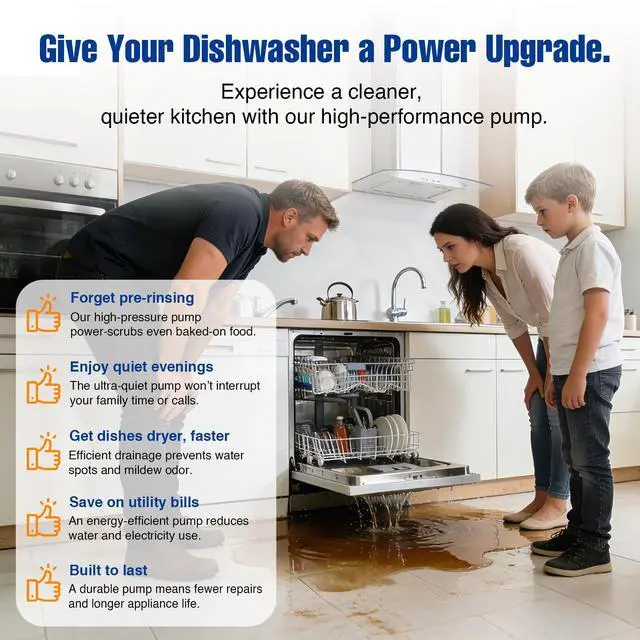 Alt view image 6 of 7 - WD26X23258 Dishwasher Circulation Pump Assembly - Compatible with GE Dishwasher ModelsUpgraded Brushless Motor Replaces WD26X22285, WD26X22826, WD26X22518, EAP11772000
