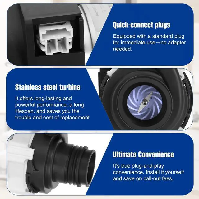 Alt view image 7 of 7 - WD26X23258 Dishwasher Circulation Pump Assembly - Compatible with GE Dishwasher ModelsUpgraded Brushless Motor Replaces WD26X22285, WD26X22826, WD26X22518, EAP11772000