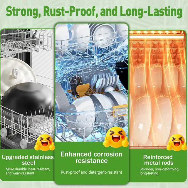Alt view image 6 of 6 - Upgrade W10139223 Dishwasher Lower Rack, 304 Stainless Steel with 6 wheels, designed for a 23-inch built-in dishwasher