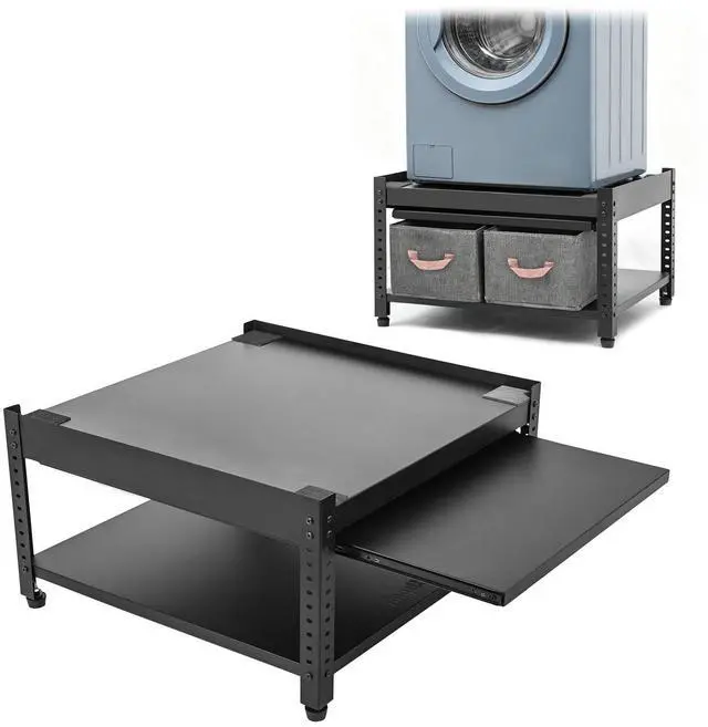 Main image of Washer and Dryer Pedestals, 28x28x16inch Universal Washing Machine Stand with Laundry Basket Shelf, Portable Storage Bag, Adjustable Feet and 4 Silicone Pads, 800LBS Capacity