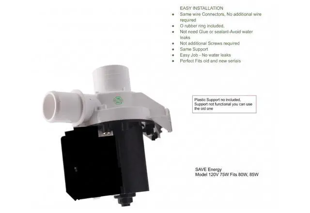 Alt view image 5 of 7 - DP040-068 Washer Pump hANNING DPo40-068, 237d1113g001, 100 w compatible with General Electric Heavy DUTY
