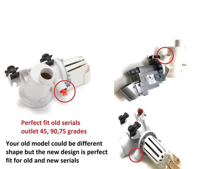 Alt view image 4 of 6 - WPW10241025 - Front load Washer Pump Fits W10241025 WPW10241025, W10321032, 46197020.. and 20 MORE Part Numbers