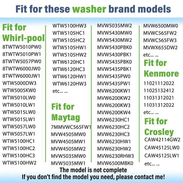 Alt view image 4 of 7 - MVW4505MW0 MVW4505MW1 MVW5035MW0 MVW5430MW0 MVW6200KW2 MVW6230HW2 Washer Drain Pump Fit for May-tag Whirl-pool Washers WTW5000DW3 WTW5010LW0 WTW5015LW0 WTW5057LW0 WTW5100HW2 WTW5105HW2