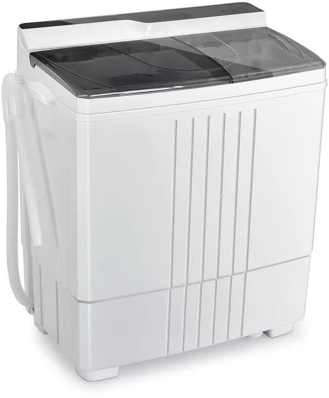 Main image of Portable Washing Machine, 21lbs Capacity, 14.4lbs Washer and 6.6Llbs Spinner, Compact for Apartment RV, White & Gray, GT-GE-10390US-GR-FP