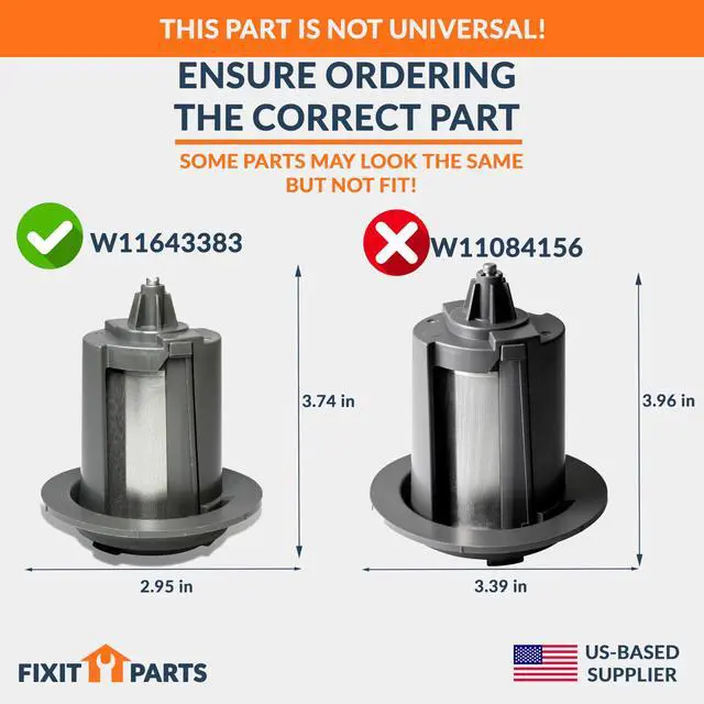 Alt view image 2 of 7 - US-Based Supplier W11643383 Dishwasher Circulating Pump Filter replaces W11108699 works with Whirlpool, Maytag