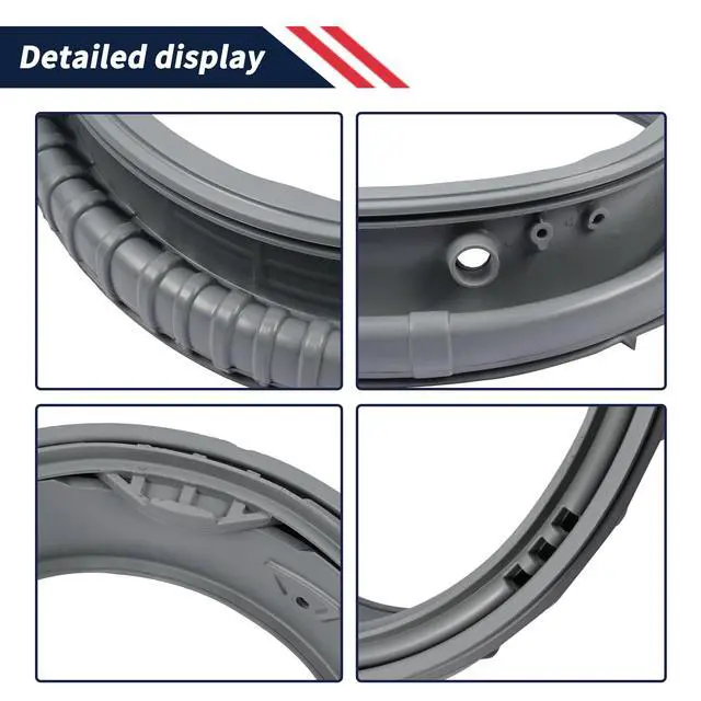Alt view image 4 of 7 - Washer Door Sealing Ring DC64-03067A Compatible with Samsung Washing Machine Door Gasket Boot Seal Replace 3993786 AP5916693 PS9605862 EAP9605862