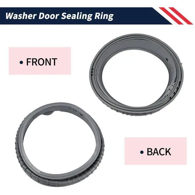 Alt view image 7 of 7 - Washer Door Sealing Ring DC64-03067A Compatible with Samsung Washing Machine Door Gasket Boot Seal Replace 3993786 AP5916693 PS9605862 EAP9605862