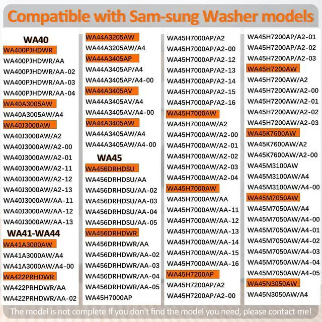 Alt view image 2 of 7 - WA52M8650AV/A4 WA52M7750AW/A4 WA45M3100AW/A4 WA44A3405AW WA40A3005AW WA41A3000AW WA44A3205AW Washer Drain Pump Fit for Sam-sung Washers WA40 WA41 WA44 WA45 WA46 WA47 WA50 WA52 Series