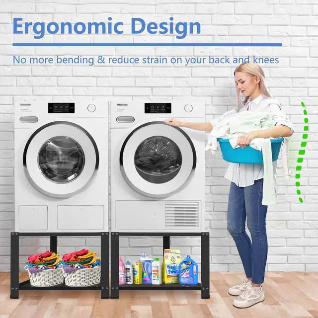 Alt view image 2 of 6 - Laundry Pedestal,20" Height Washer and Dryer Pedestal, Universal Fit Washing Machine Base Stand Dryer Base Platform Heavy Duty with 28" Wide, (Black)