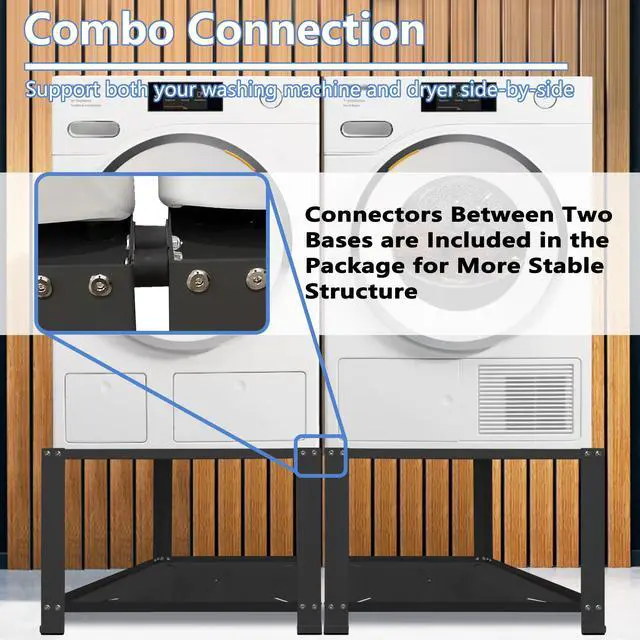 Alt view image 5 of 6 - Laundry Pedestal,20" Height Washer and Dryer Pedestal, Universal Fit Washing Machine Base Stand Dryer Base Platform Heavy Duty with 28" Wide, (Black)