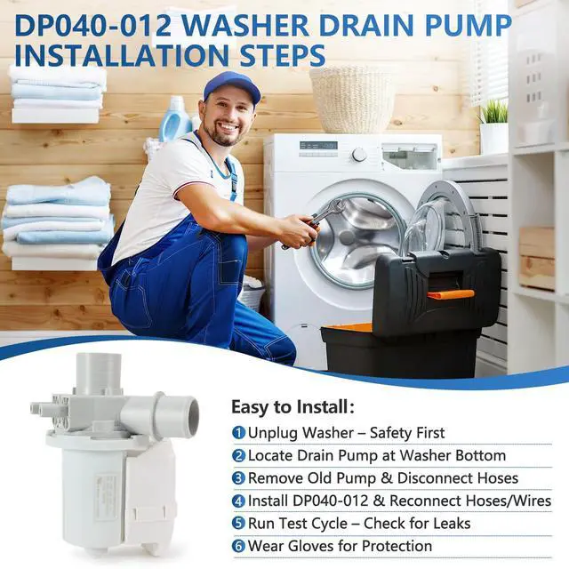 Alt view image 6 of 7 - DP040-012 Washer Drain Pump Replacement, Replaces 4681EA1007A, WH23X10020, Compatible with LG, Kenmore and GE Washers, Genuine OEM Quality, Easy DIY Installation